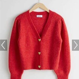& other stories sweater heart buttons